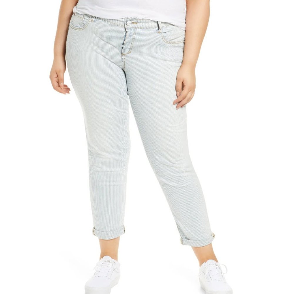 SLINK - Microstripe Boyfriend Jeans (Lorraine)
